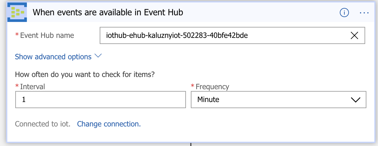 Konfiguracja Event Hub trigger w Logic App