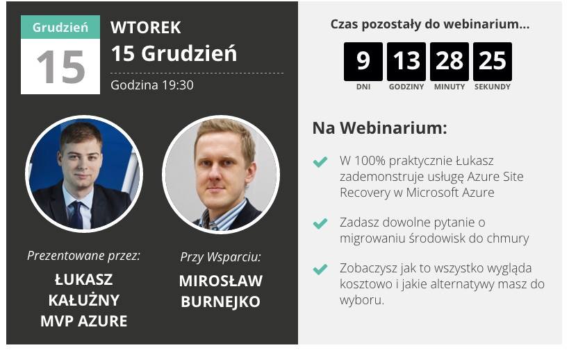 Webinarium o Azure Site Recovery @ Chmurowisko.pl